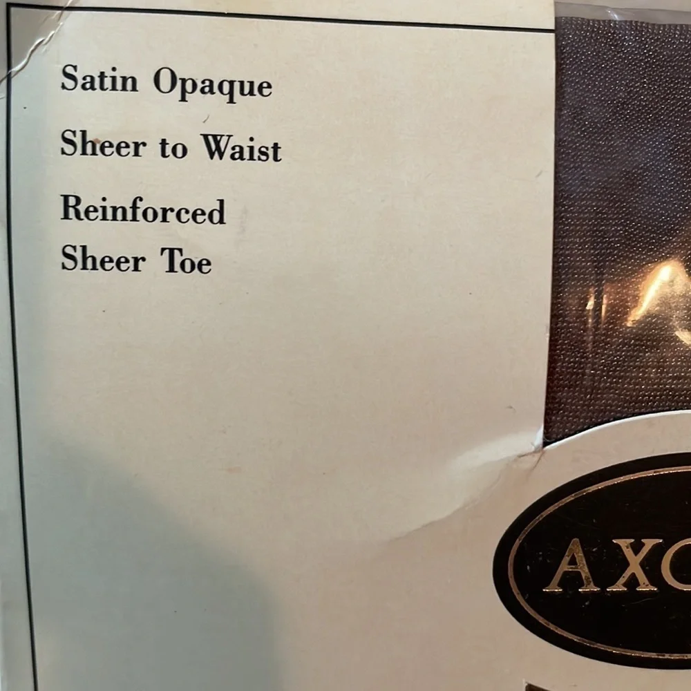Axcess DeadStock Satin Opque pantyhose Medium Earth Style 3000 Sheer Toe NEW